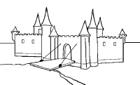 A coloring page of castle